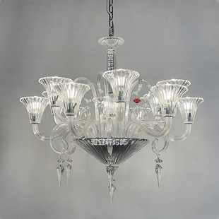 意式轻奢吊灯简约卧室水晶灯客厅别墅现代法式水晶灯巴卡餐厅灯具