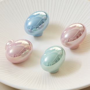 新款 轻奢拉手简约奶油风一门到顶衣柜柜门柜子抽屉椭圆形把手 法式