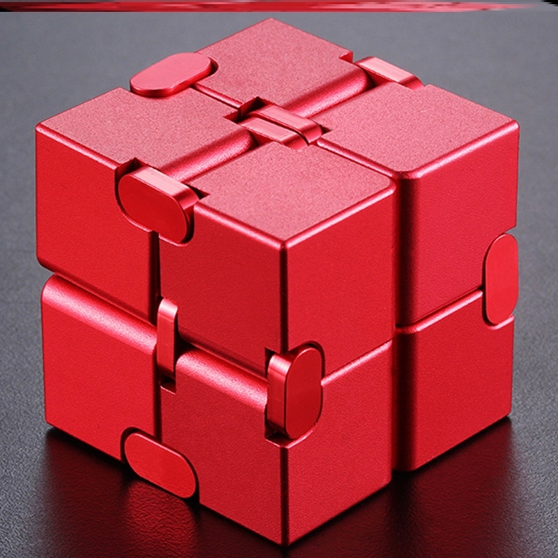 德国infnity cube无限魔方减压神器铝合金方块口袋手指解压玩具