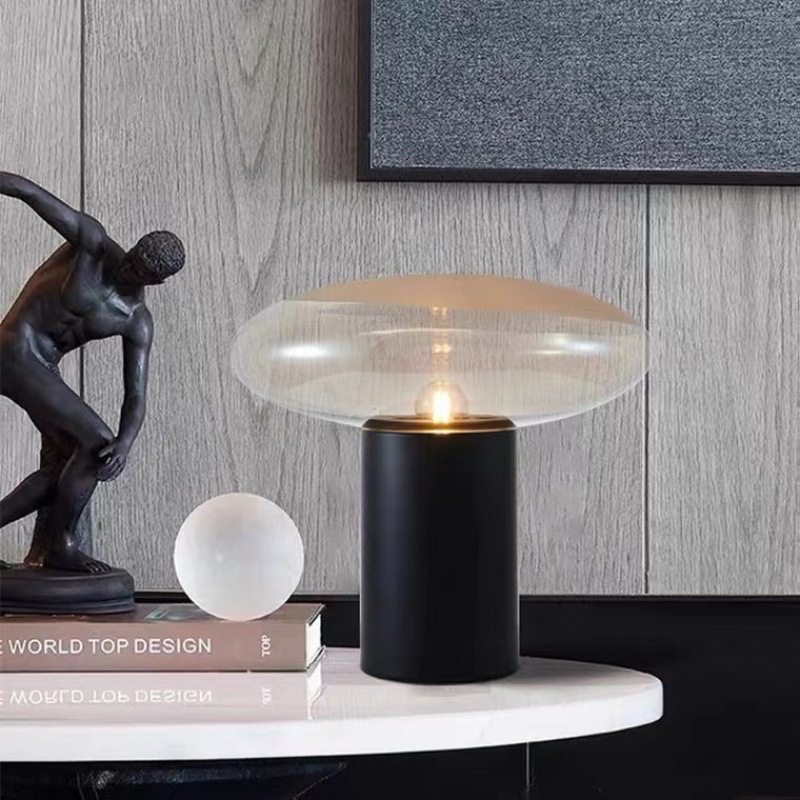 后现代轻奢玻璃台灯北欧简约设计师创意客厅卧室床头装饰蘑菇灯具