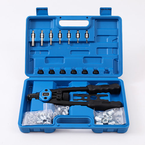 110pc手动铆钉机/铆钉枪螺母工具M3-M8螺纹螺母铆钉机铆钉套件