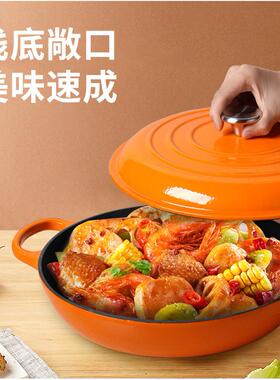 铸铁珐琅锅家用多功能加厚不粘锅厨房双耳锅海鲜锅SeafoodPot
