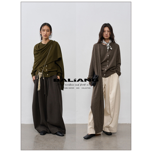 BALIANG「捌樑」幄 美利奴羊毛可围裹披肩开衫 针织衫 毛衣 tent