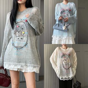 露露酱NN T恤VK279 「小熊T」TEEINXX减龄可爱小熊件长袖