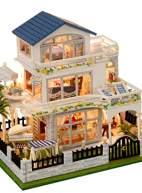 天予diy小屋TC15迷你蓝色华尔兹 手工拼装创意立体书立模型摆件