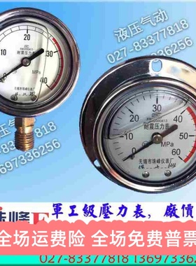 无锡珠峰压力表YN60-III-6MPA 40MPA 60MPA 25 16 10耐震抗振