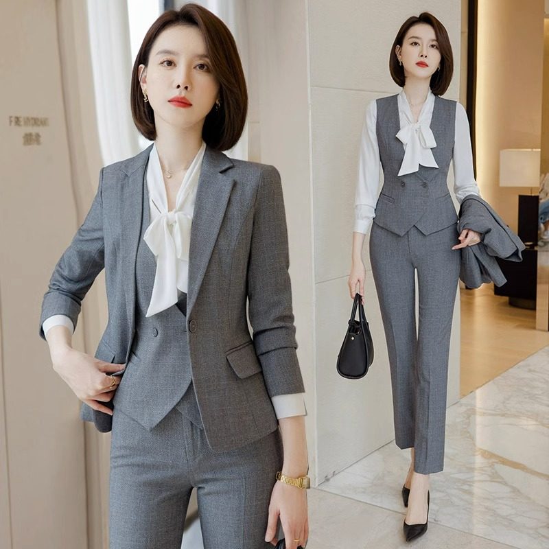 高端酒店经理上班服套装女气质西服前台工作服珠宝店白领正装秋冬