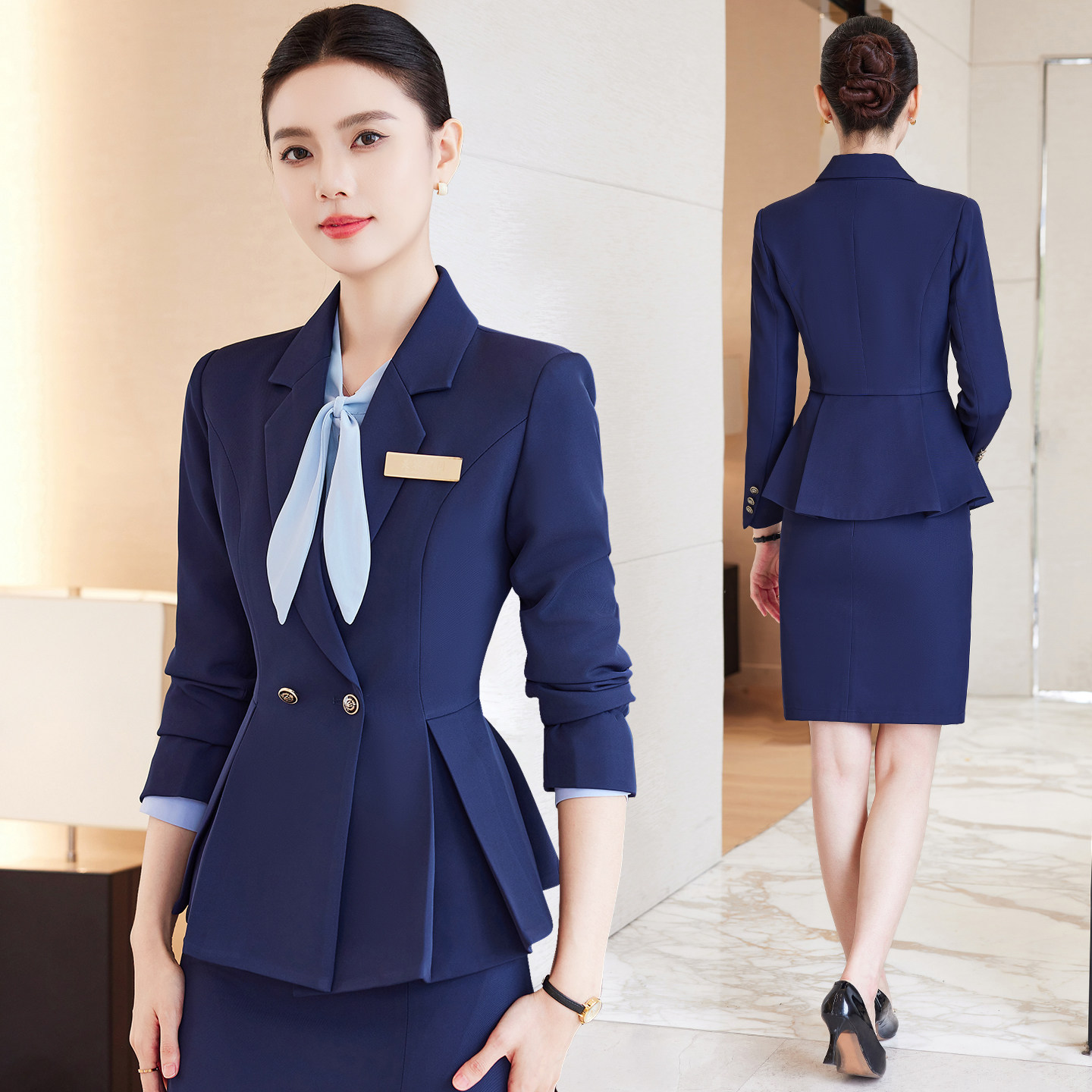 职业西装马甲套装女2025秋冬新款酒店前台经理接待工装销售工作服