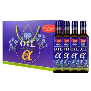 欧莉娜斯500ml*4纯亚麻籽油礼盒装 高亚麻酸 送礼 食用油
