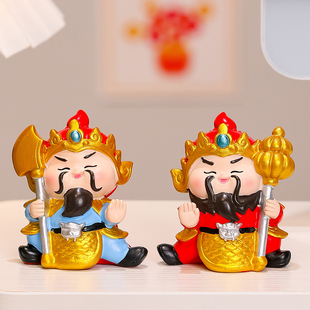 门神办公工位摆件乔迁新居礼品树脂公仔财神爷创意礼物桌面装 饰品