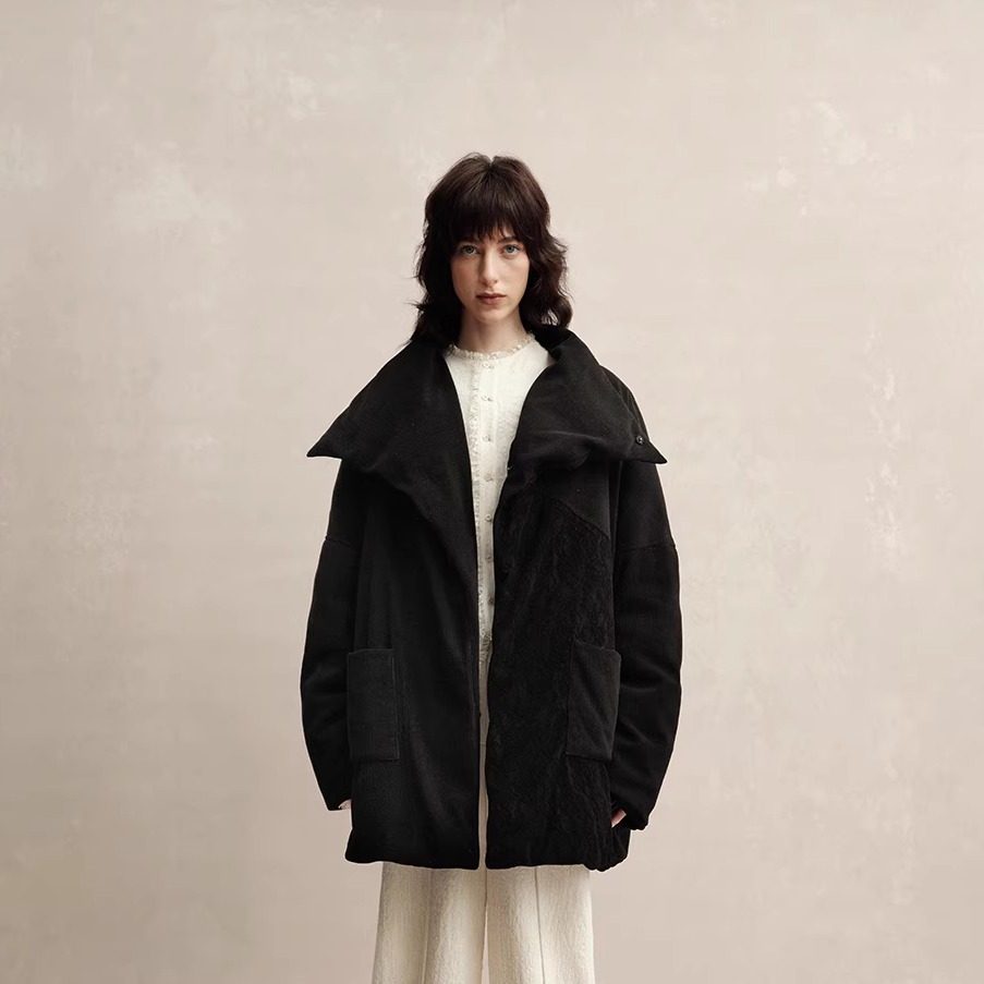 Elywood绒面蕾丝拼贴羽绒服防风加厚鹅绒服轻薄保暖面包服女冬季,女装/女士精品,羽绒服,淘宝优惠券,粉丝福利购,淘宝优惠卷