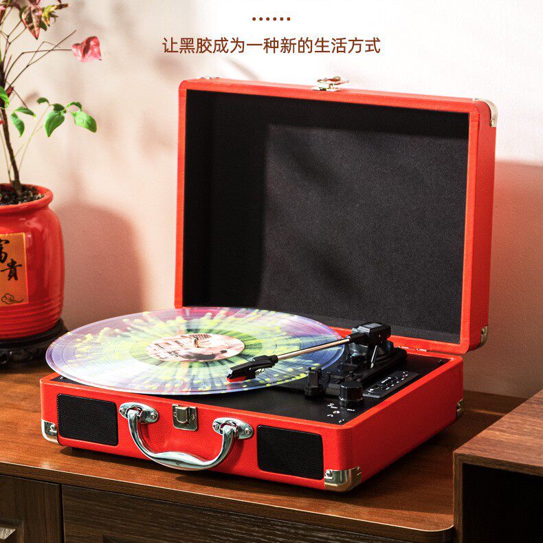 跨境轻奢光盘复古黑胶唱片立体声留声机音响家用客厅欧式电唱机