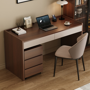 实用木电脑桌书桌一体桌子卧室家用床边工作台长方形写字桌办公桌