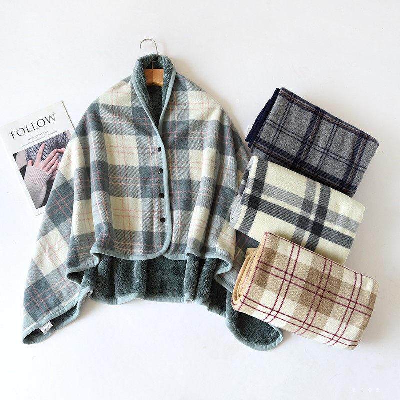 午睡毯小学生教室用午休被子披肩斗篷式毯子女生宿舍办公室空调毯