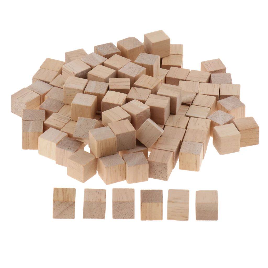 Unfinished Wooden Cubes: 100 Smooth Sanded Craft Blocks - Taobao product photo 2