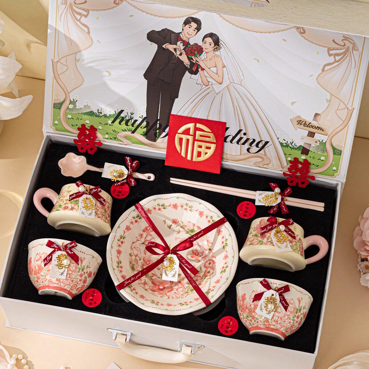 新婚礼物送新人新娘闺蜜实用结婚餐具礼盒