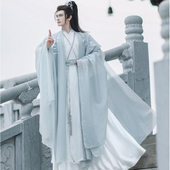 银鳞雪衣 原创新款 汉服男女同款 书禹 飘逸披帛重工刺绣大袖 直裾