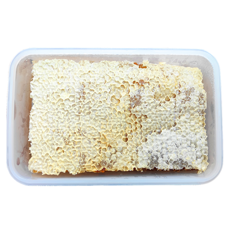 野生蜂巢蜜嚼著吃純正天然原生態(tài)成熟老巢蜜500g