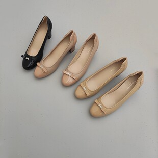 FEDERICA DI DONATO大厂品质新款羊皮蝴蝶结圆头百搭上班单鞋女鞋