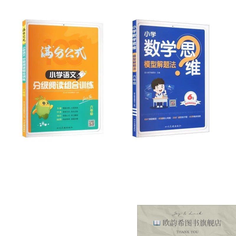 全新正版小学数学思维模型解题法六年级+小学语文分级阅读组合训