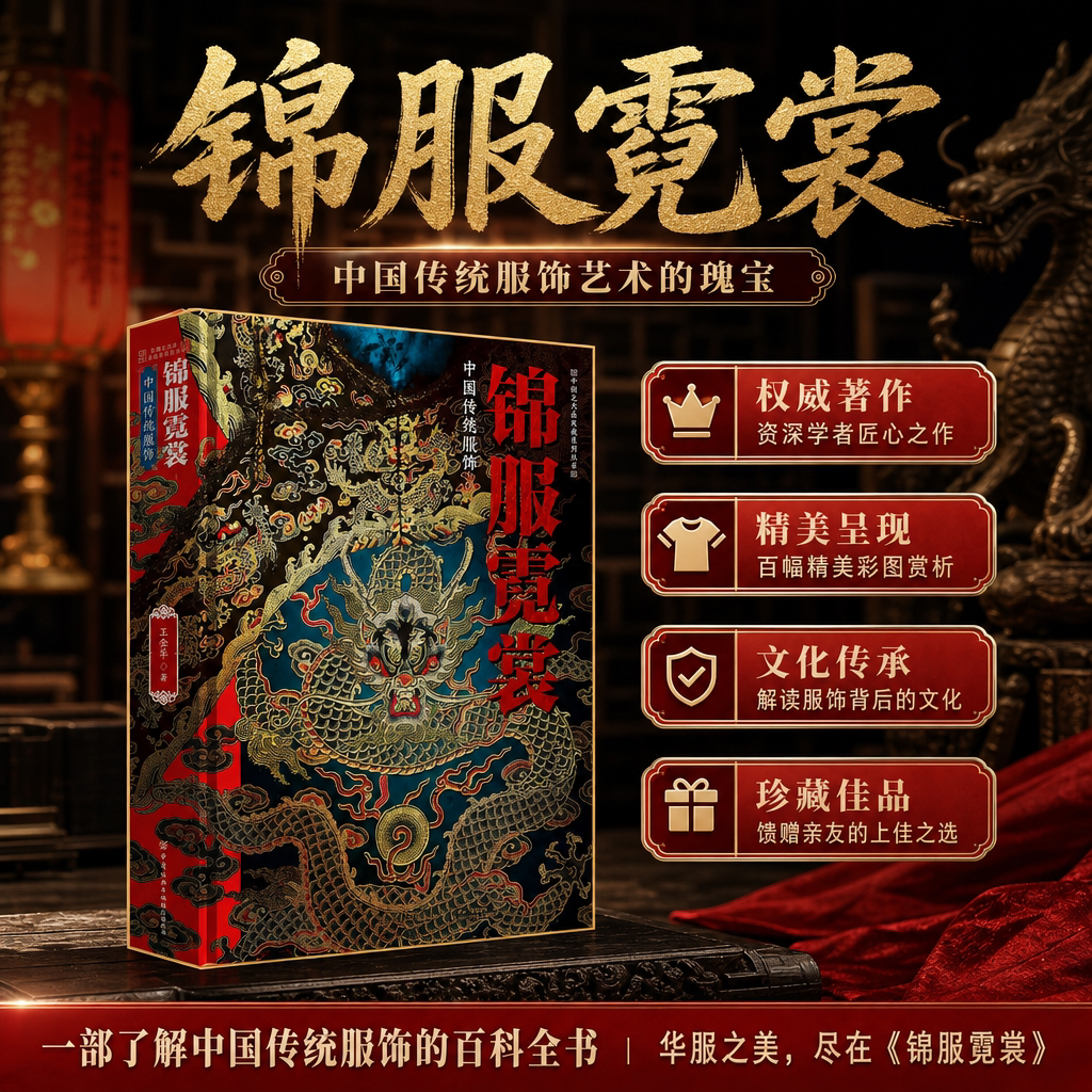 锦服霓裳中国传统服饰超大开本凝结作者五十余年研究心得和收藏感悟!收录近千件珍贵服饰藏品的巨著!纺织出版社