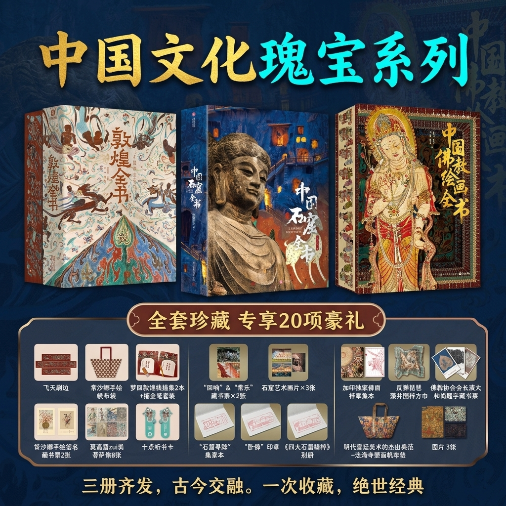 敦煌全书历史石窟彩塑壁画文献餐食莫高窟高清摄影图集美术绘画文化理论图文结合遗书收藏鉴赏送礼敦煌学艺术画册敦煌书籍