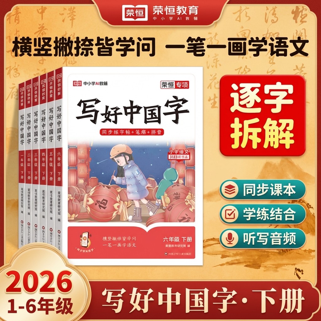 写好中国字四年级下册2026春小学语文同步练字帖一年级二三年级下册四五六年级下册人教版小学生专用练字帖同步字帖控笔临摹正楷书
