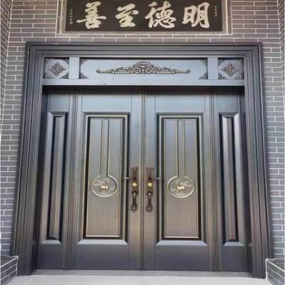 庭院大门定制别墅锌合金防盗门进户门双开门农村自建房家用入户门