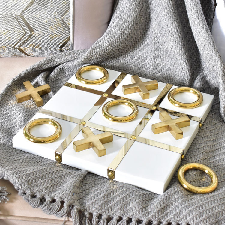 简约现代象棋XO棋盘摆件样板间酒