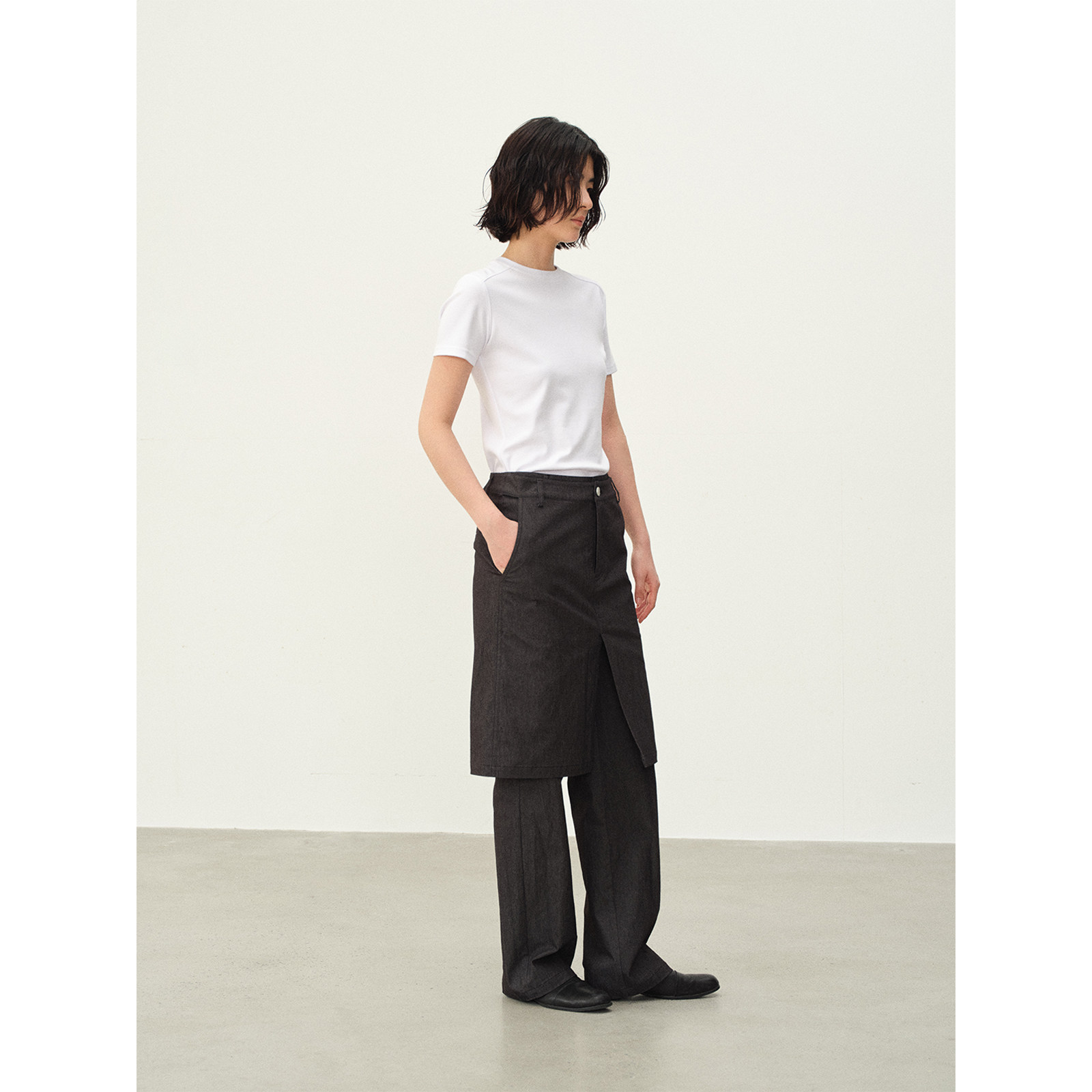 SILAVIE 原创两件套可拆裙裤设计时尚潮流褶皱高弹牛仔叠穿长裤,女装/女士精品,牛仔裤,淘宝优惠券,粉丝福利购,淘宝优惠卷