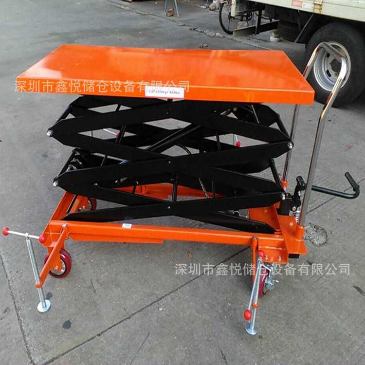 移动式手动液压平台车 300kg/3米手动升降平台车 脚踩升降台车
