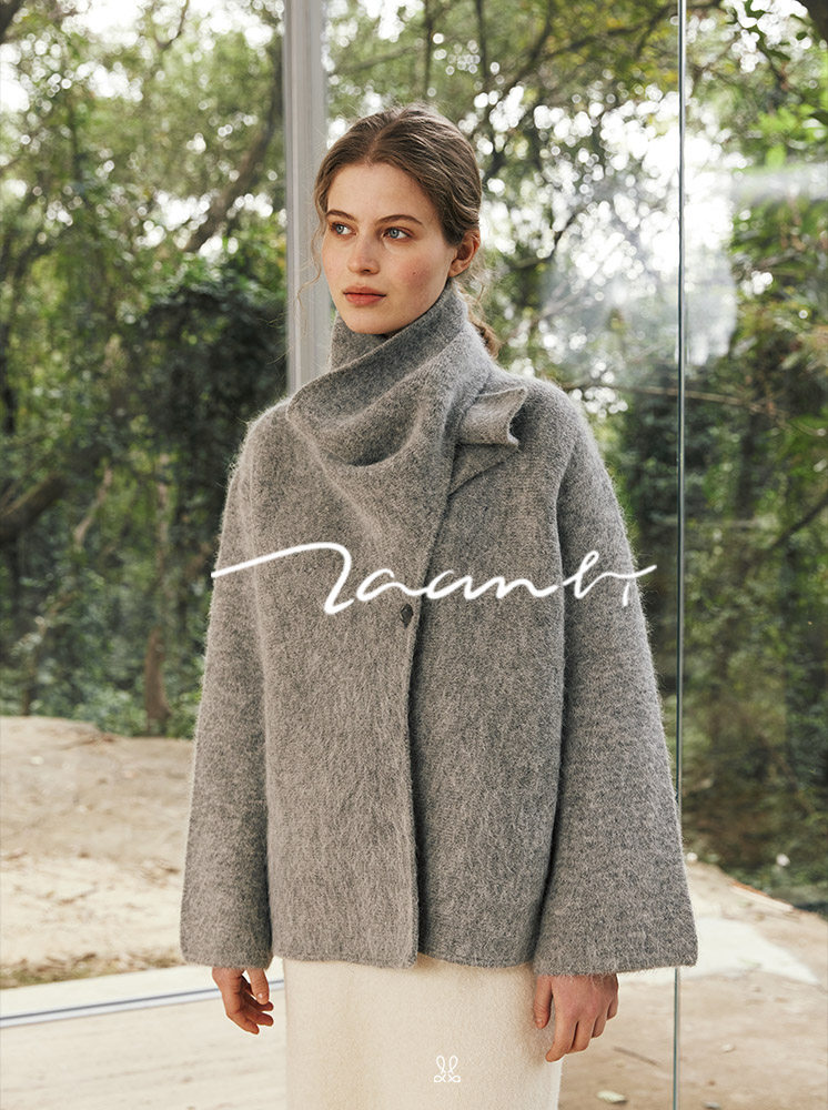 Zaanli暂离 明星同款 冬日氛围感羊驼毛围脖针织夹克