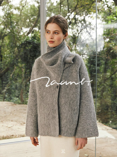 Zaanli暂离羊驼毛围脖针织夹克