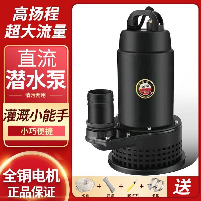 直流潜水泵污水泵抽粪电瓶车水泵家用小型12v48v60v72v污水泵灌溉