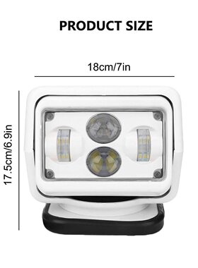 龙版60W LED遥控探照灯游艇搜索灯 越野工作灯 高脚 白色