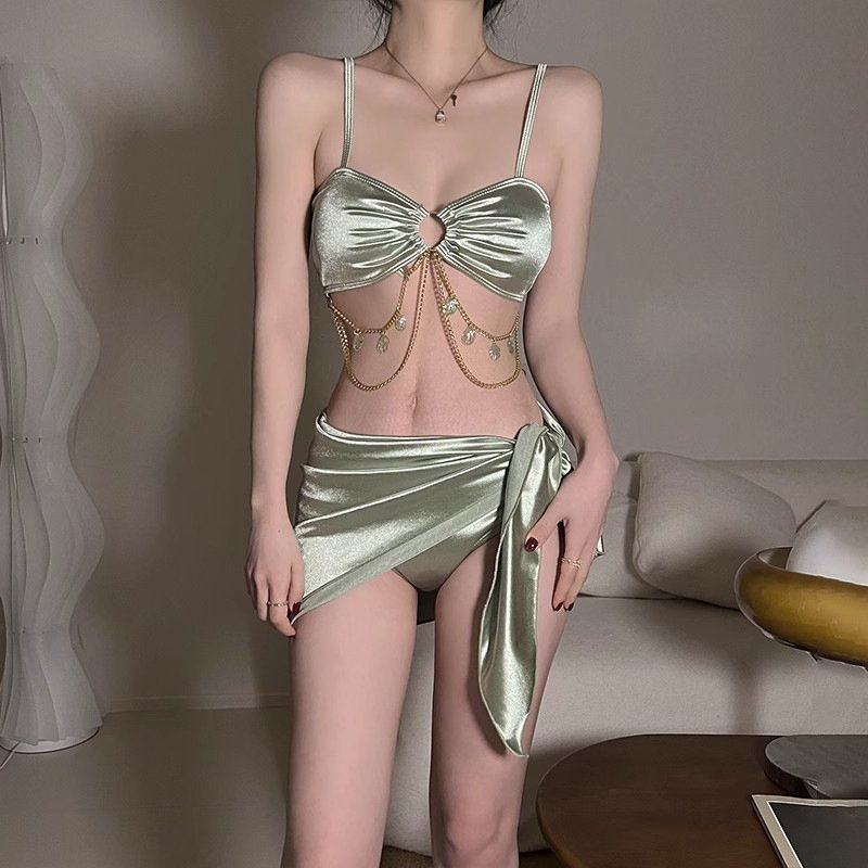 2024新款分体泳衣女度假高级感纯欲比基尼清新保守三件套温泉性,女士内衣/男士内衣/家居服,肚兜,淘宝优惠券,粉丝福利购,淘宝优惠卷