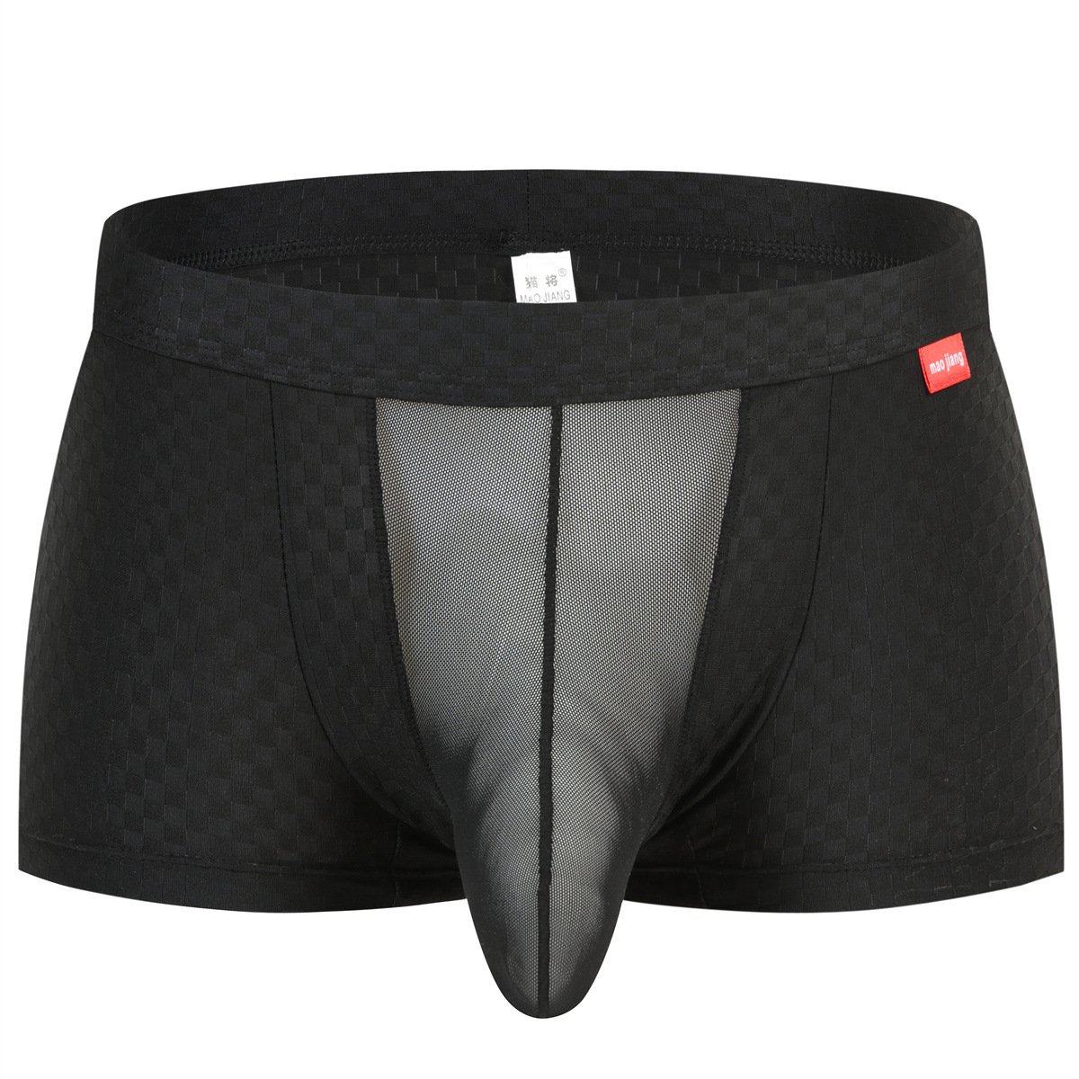 跨境专供新男士内裤性感枪蛋分离锦纶冰丝网纱透气囊袋平角裤2416,女士内衣/男士内衣/家居服,男平角内裤,淘宝优惠券,粉丝福利购,淘宝优惠卷