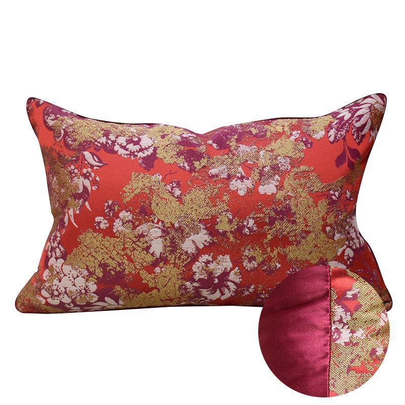 新中式轻奢沙发腰枕套红色碎花客厅样板间民宿酒店软装床头抱枕套,床上用品,功能枕/保健枕/养生枕,淘宝优惠券,粉丝福利购,淘宝优惠卷