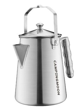 柯曼SW-6奶奶壶不锈钢大容量手冲咖啡壶 露营野炊泡茶烧水壶