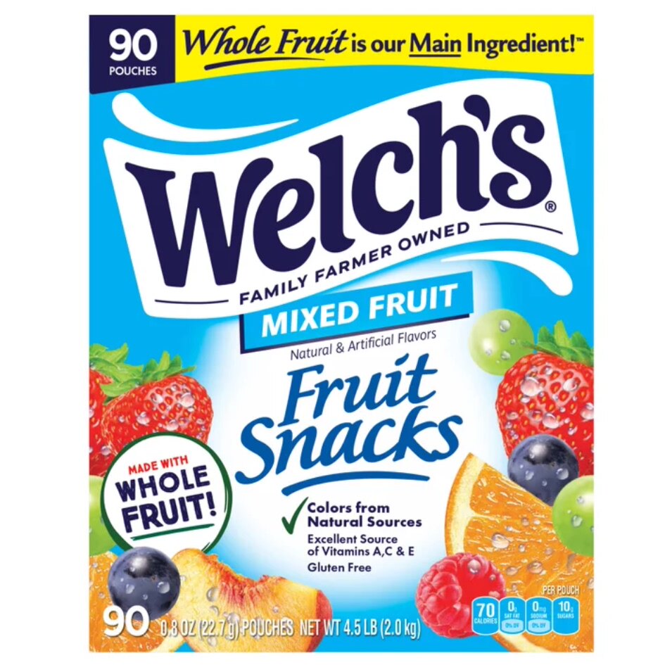 美国进口Welch's威氏混合水果味软糖维生素果汁零食喜糖2kg