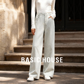 百搭休闲裤 Basic 子女 高腰直筒牛仔裤 秋冬新款 House 百家好基础款