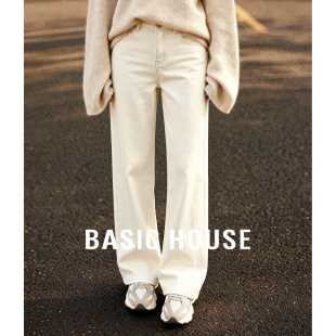 House 牛仔裤 百家好高腰显瘦直筒裤 装 25冬新宽松通勤休闲裤 Basic