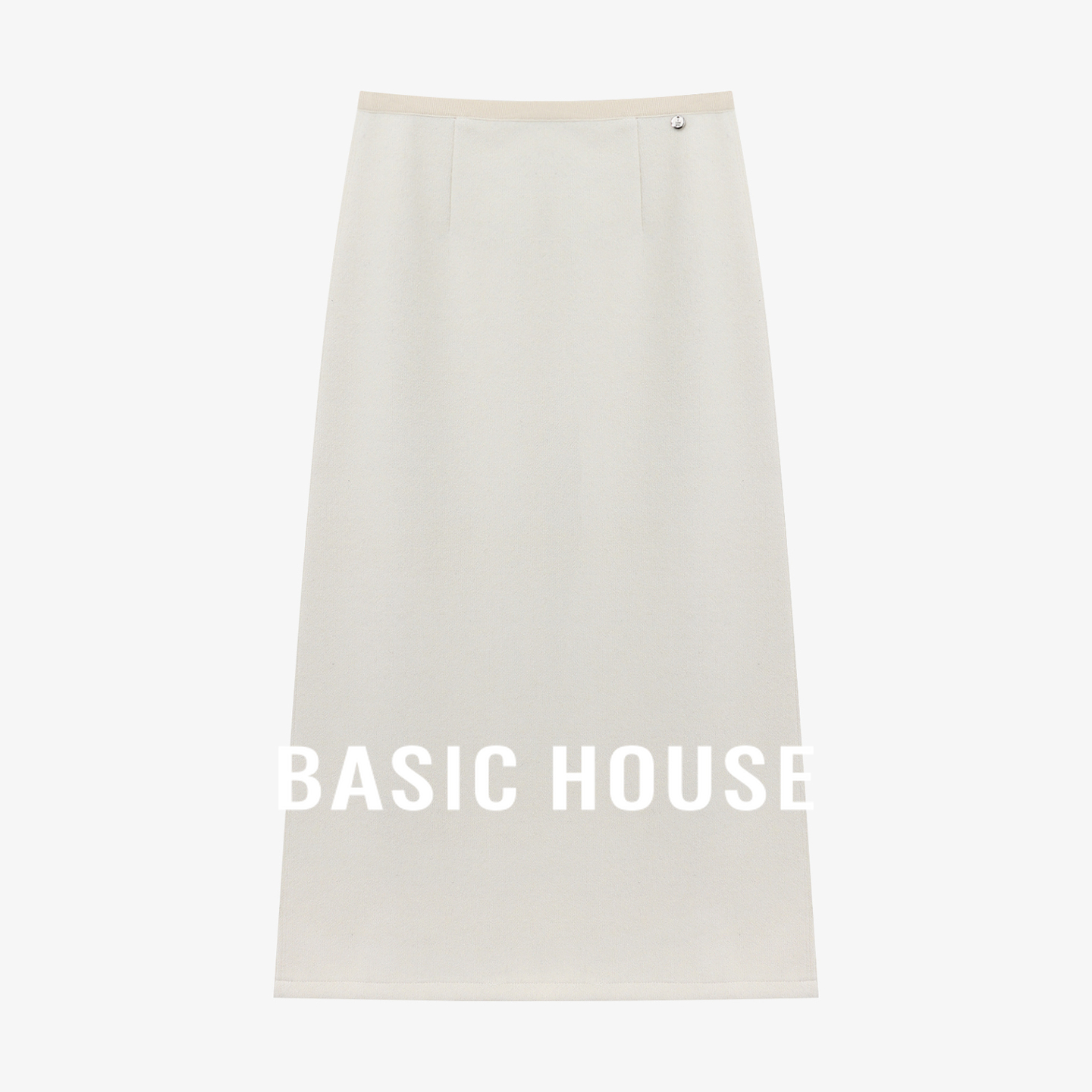 Basic House/百家好高腰中长款一步半身裙女冬显瘦通勤百搭包臀裙