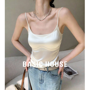基础内搭打底衫 Basic 新款 百家好纯色细肩带吊带背心女春季 House