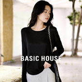 House 新款 百家好黑色薄款 Basic 针织衫 女士春季 宽松显瘦长袖 上衣