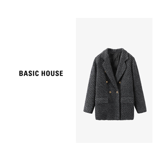 外套女宽松显瘦时尚 百家好白鸭绒内胆西装 羽绒服 House Basic