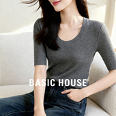 House 百家好 100%绵羊毛 Basic 秋冬纯色通勤基础打底毛针织衫