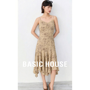 收腰显瘦气质温柔长款 新款 连衣裙 茶歇碎花吊带裙女夏季 百家好法式