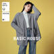 Basic 外套 显瘦绵羊毛一粒扣中长款 House 百家好灰色V领毛衣开衫