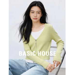 House 内搭打底衫 百家好早春新款 含羊毛长袖 女 假两件针织衫 Basic